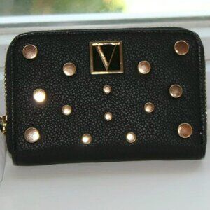 Victoria's Secret The Victoria Small Studded Wallet Card Case Black Lily